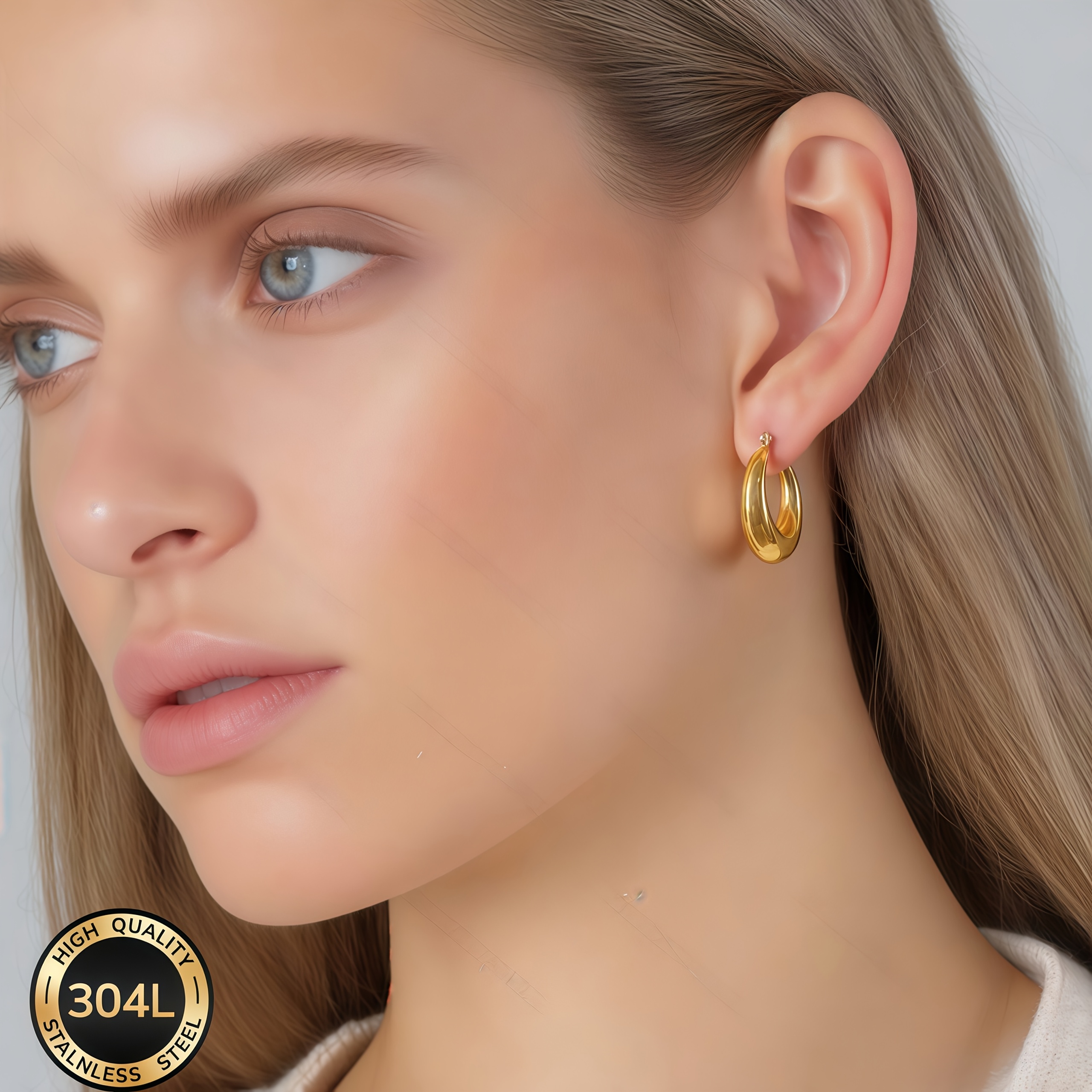 Women's High-Quality Stainless Steel Hollow Earrings